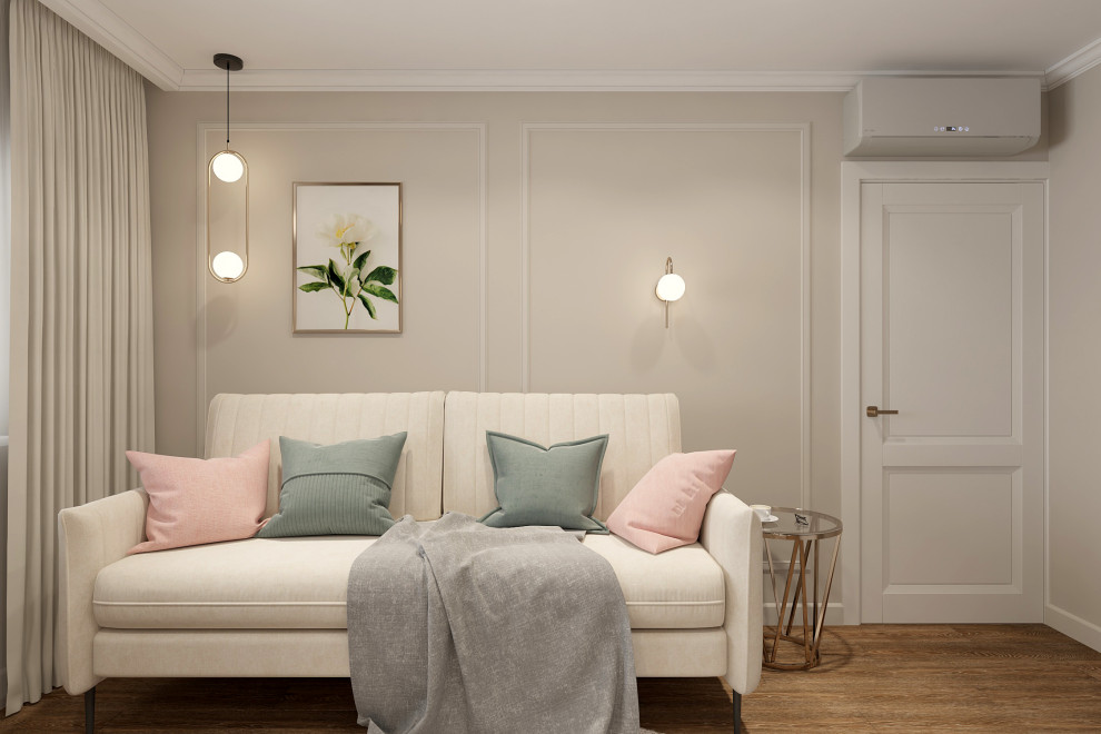 Двухкомнатная квартира 56 кв. м. в стиле неоклассика, в доме серии П-44Т