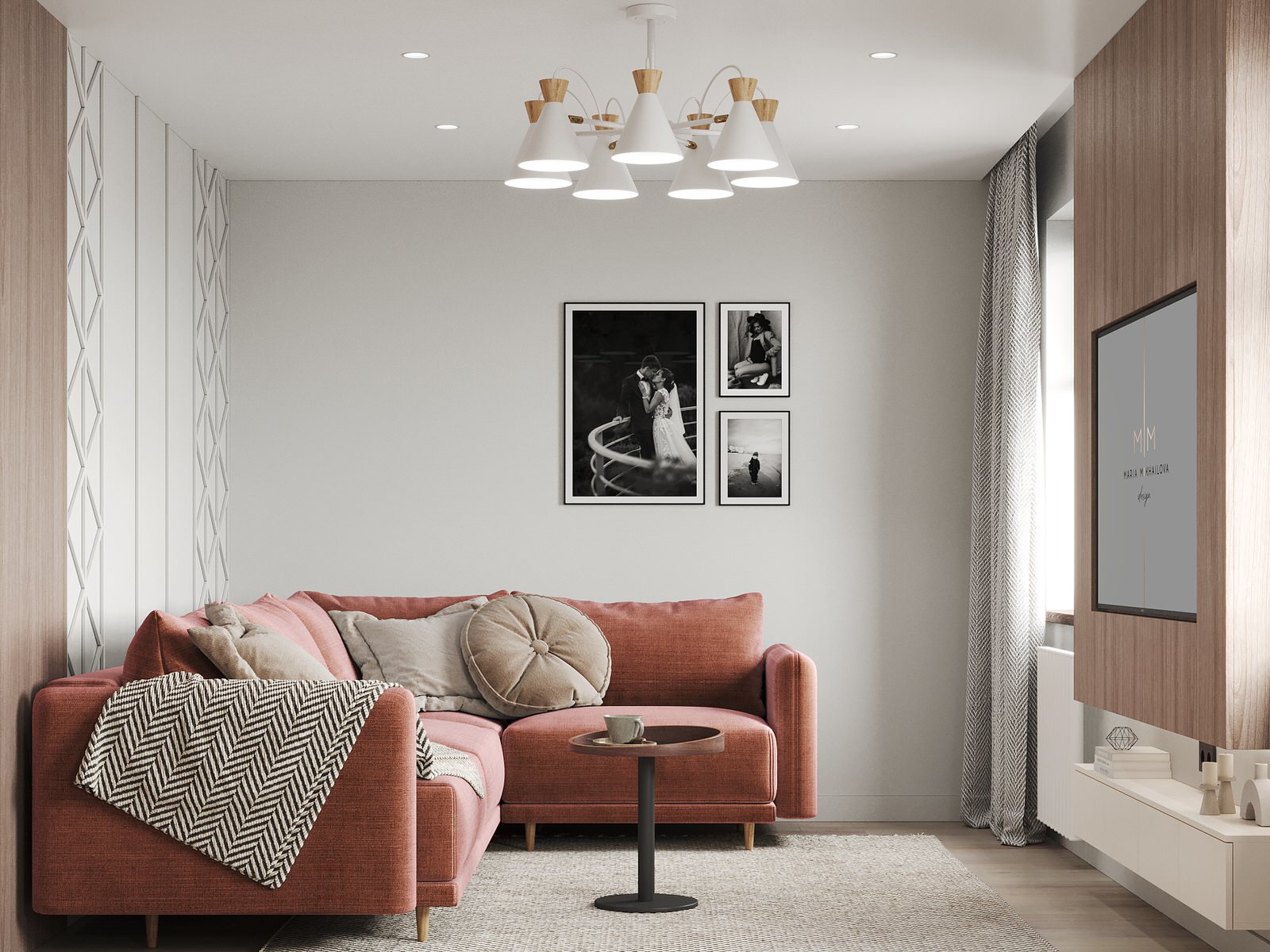 Квартира для молодой семьи с элементами сканди