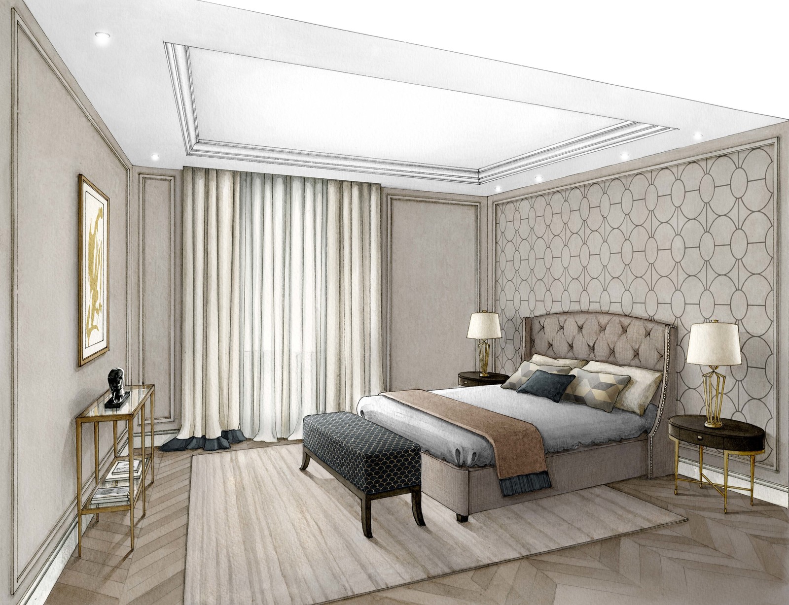 Эскизы интерьера для проекта Полины Пидцан "ROOMLOOK"