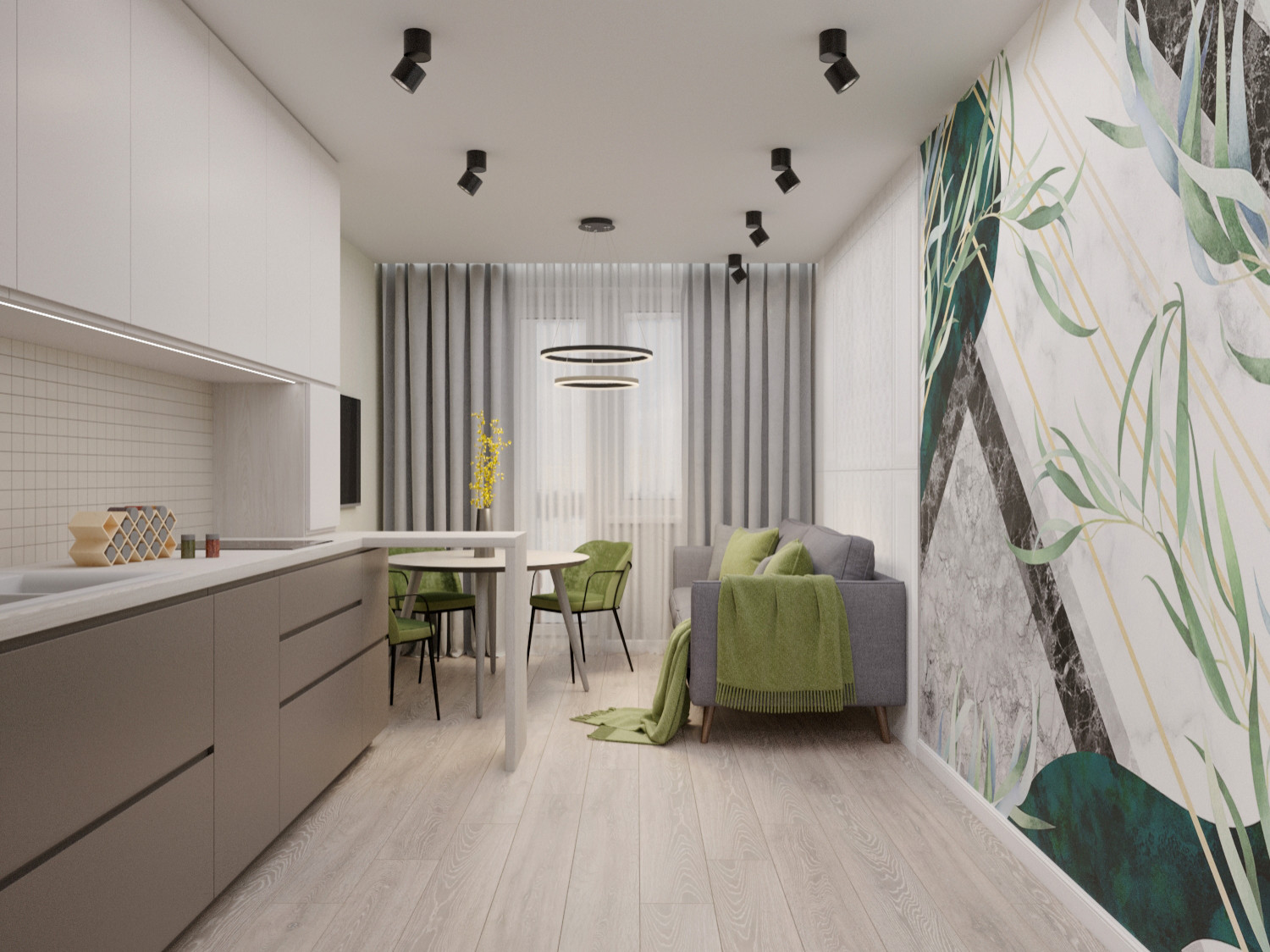 Дизайн кухни в квартире 70м2, г. Нефтеюганск