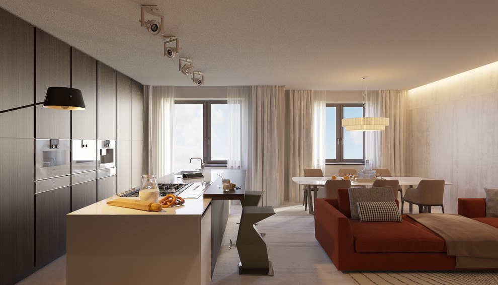 Кухня с гостиной. Частные апартаменты.