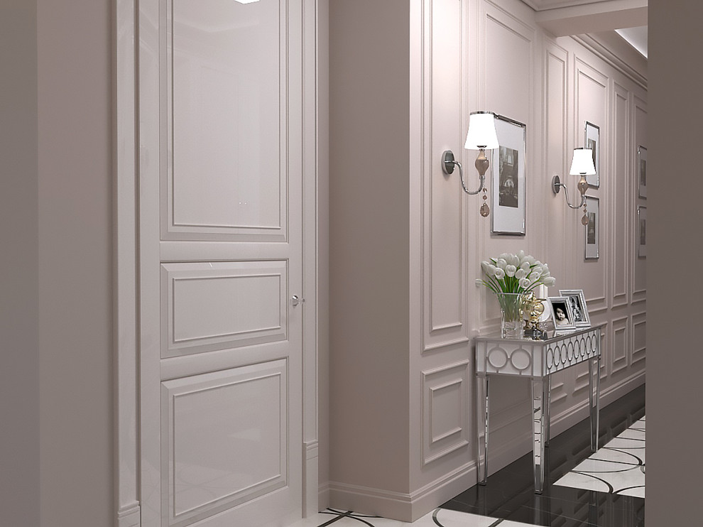 Интерьер коридора в ЖК "Цезарь"