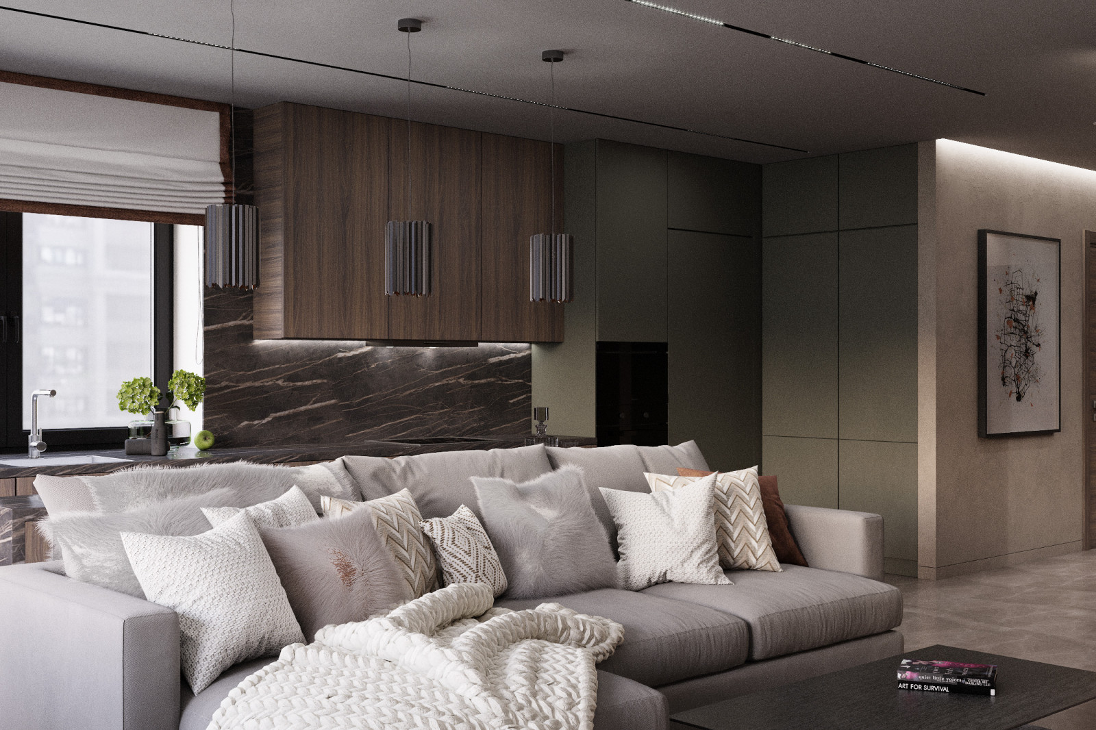 Квартира выполнена в современном стиле