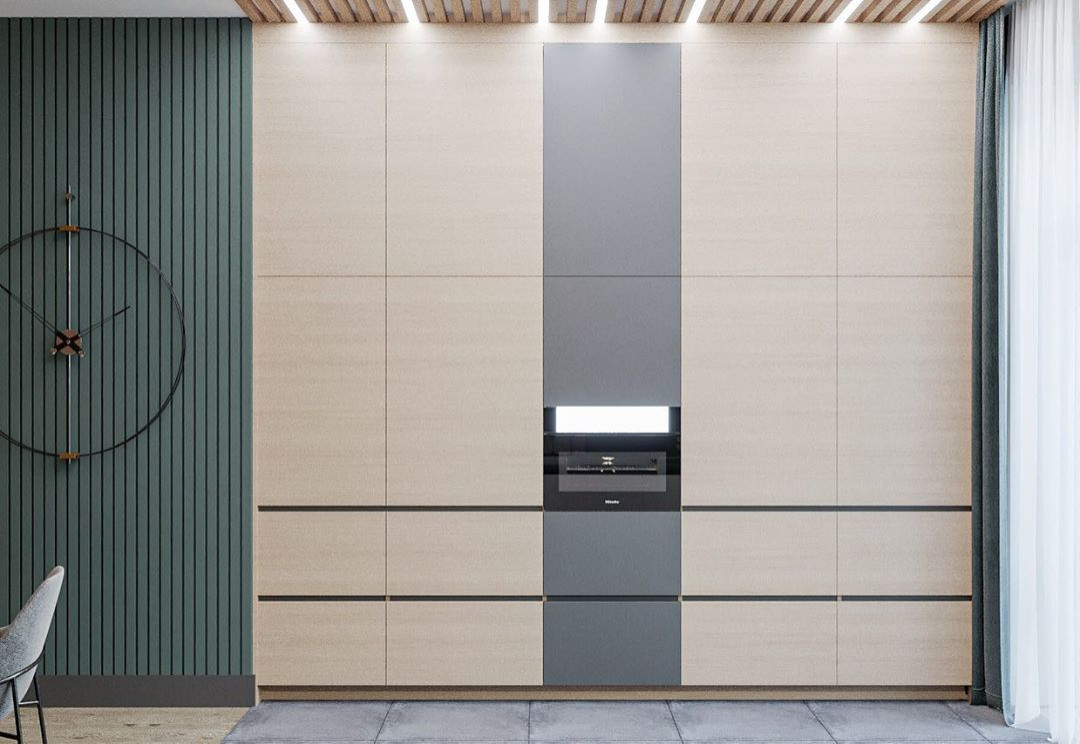 Дизайн-проект кухни в эко стиле и лофте в квартире во Владивостоке