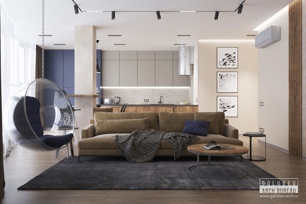 Дизайн интерьера с панорамным видом, г. Красноярск, 100 м2