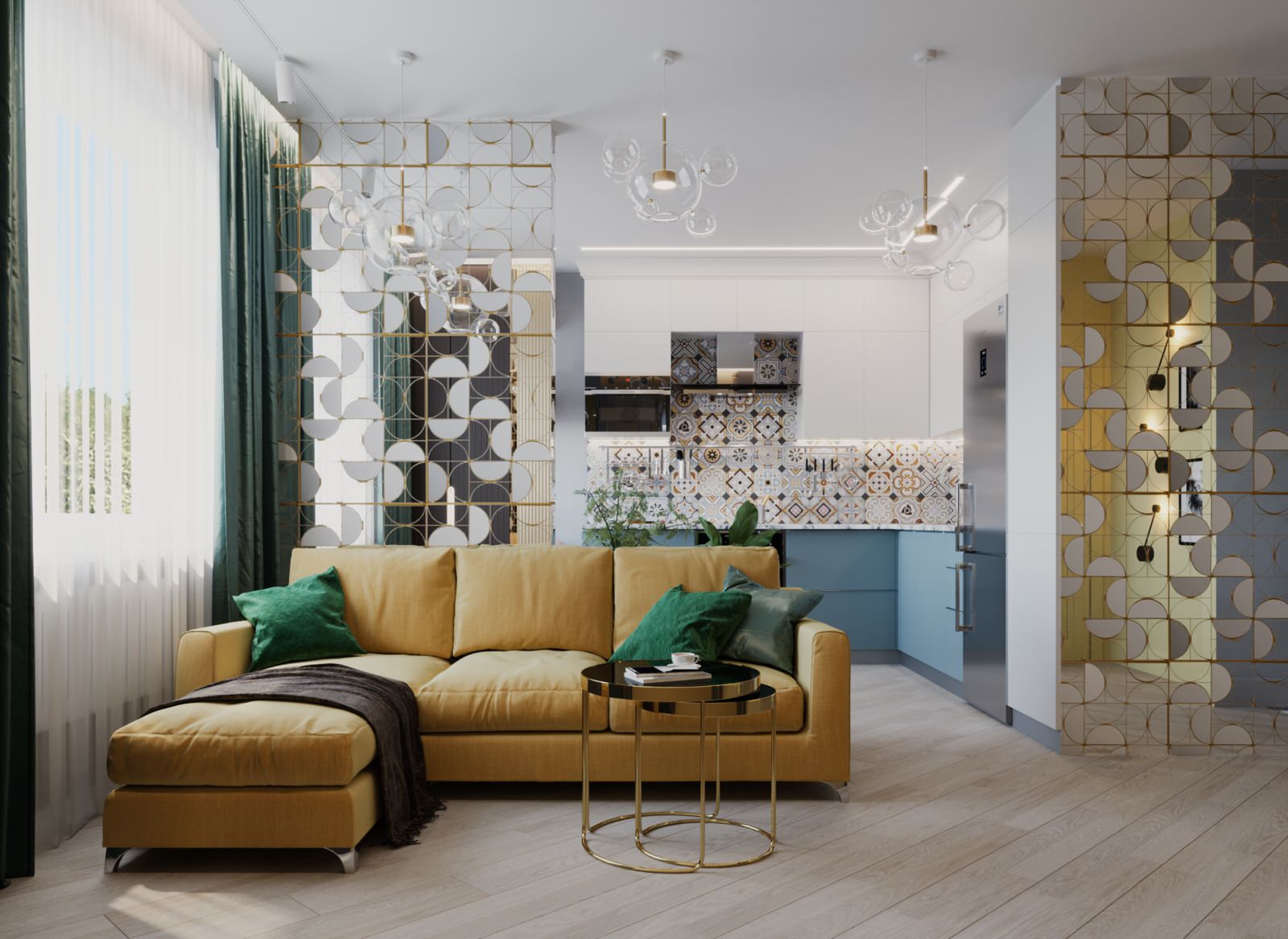 Обложка проекта: кухня-гостиная