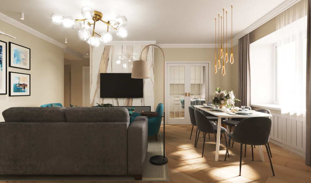 Гостиная с камином