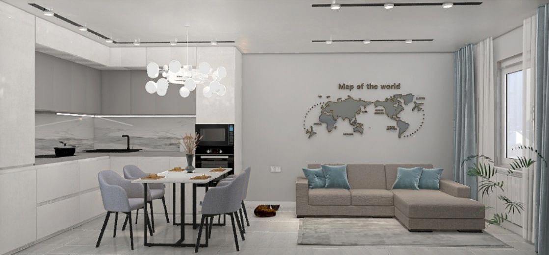 Дизайн-интерьера квартиры 91 кв/м