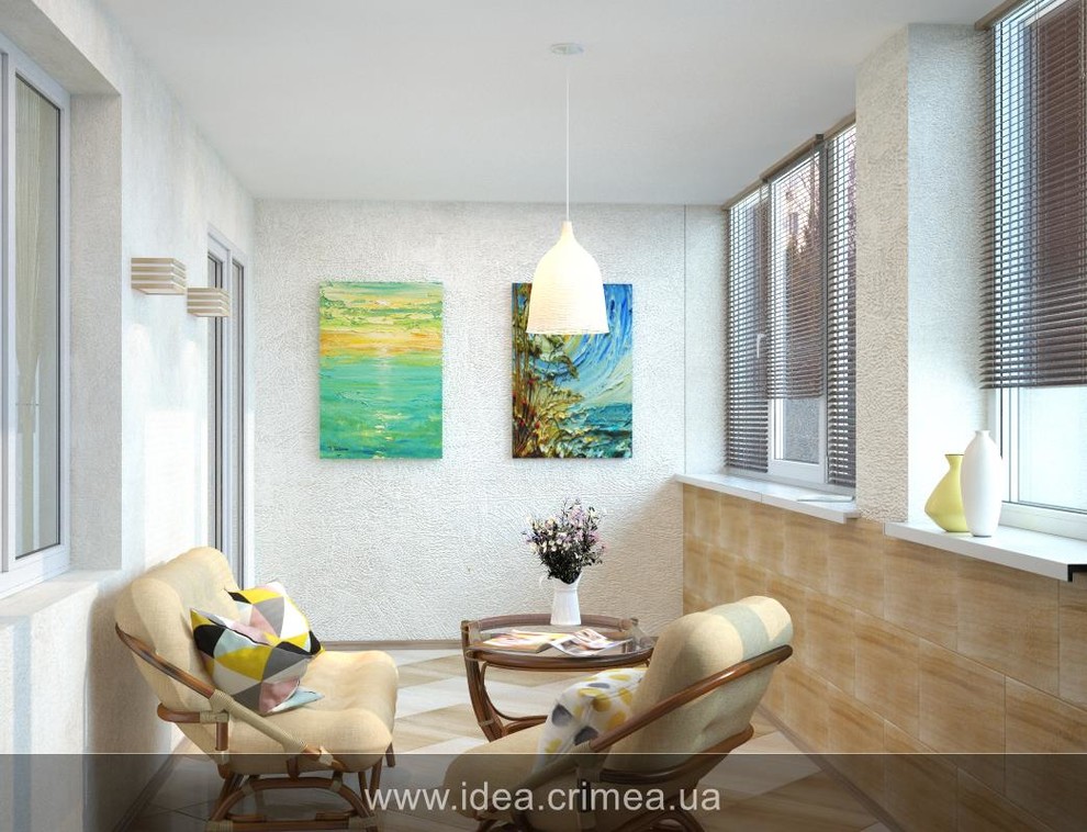 Contemporary living room and kitchen