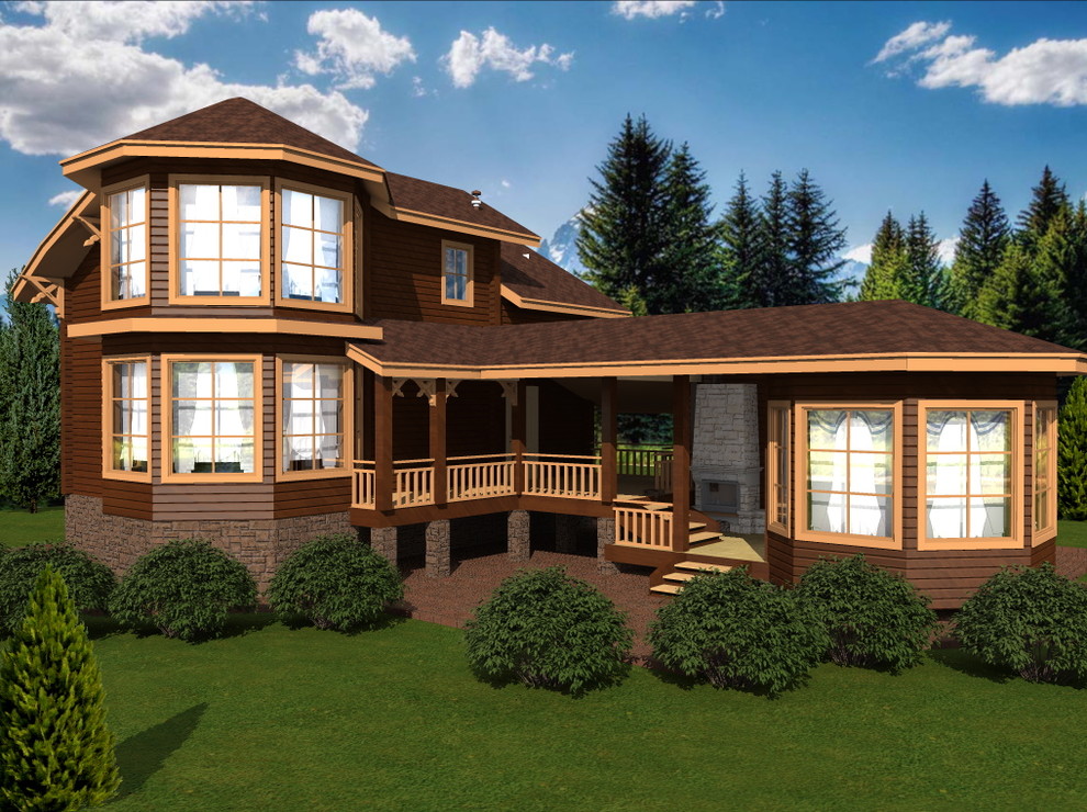 Загородная усадьба из клееного бруса Комфорт