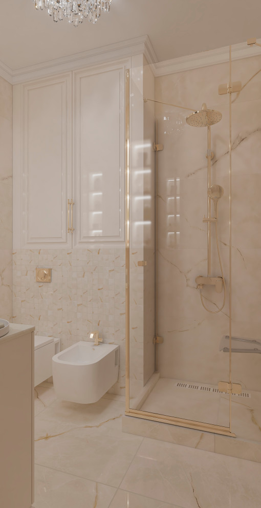 Квартира в классическом стиле с существующей мебелью.