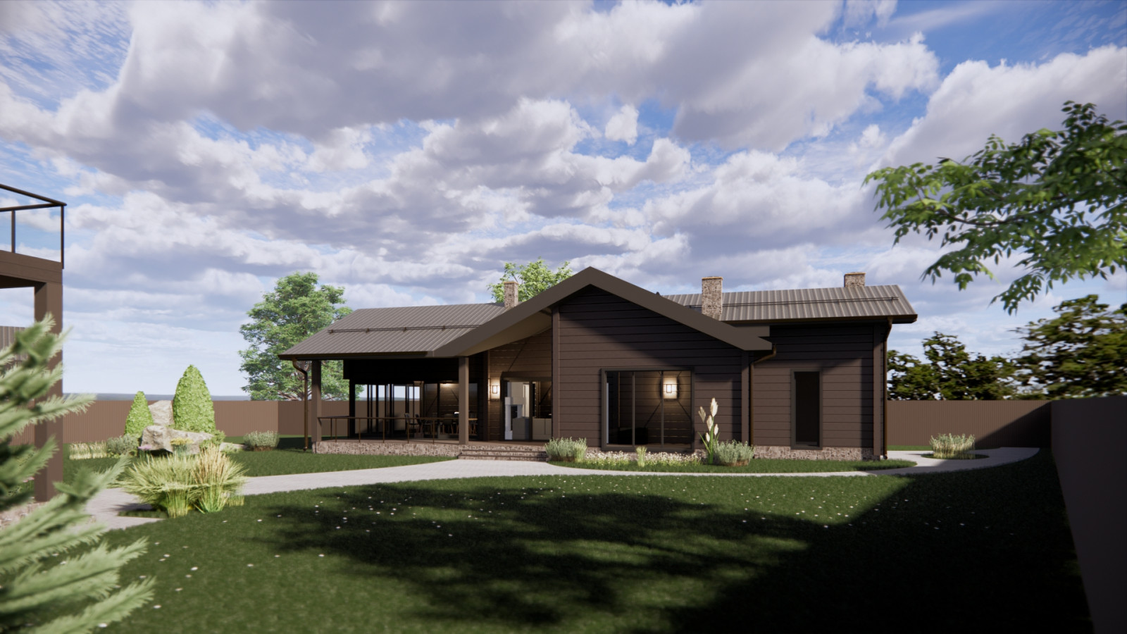 Двухэтажный дом из клееного бруса