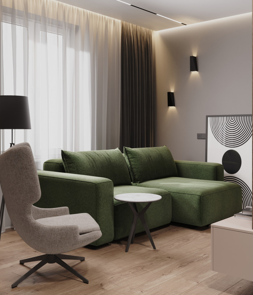 Кухня-гостиная в ЖК НОВИН г.Сургут