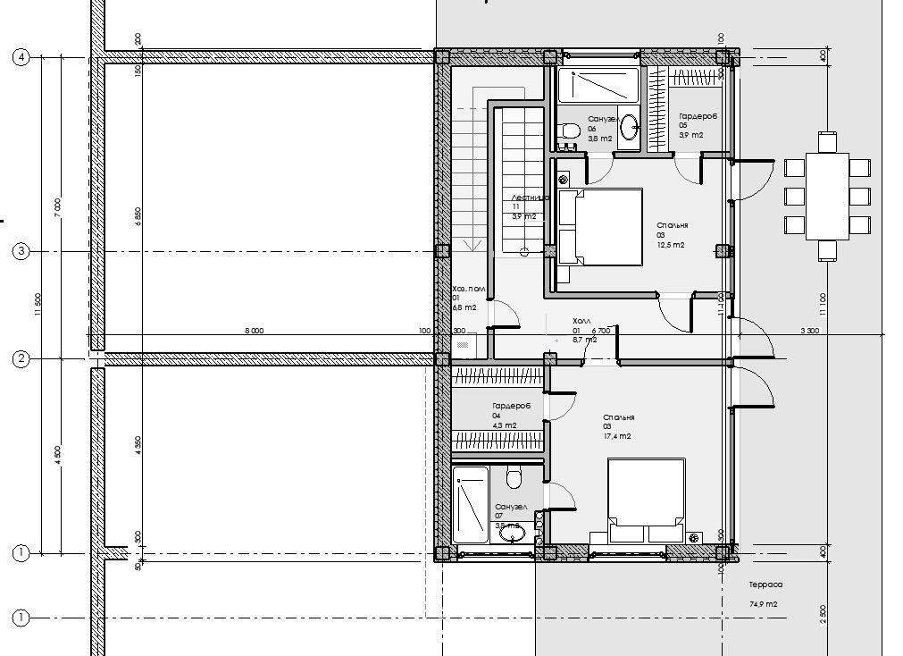 Minimal modern house 207+198