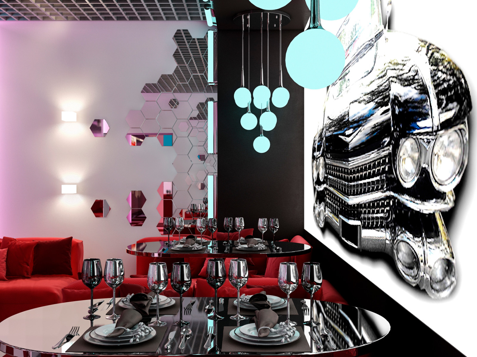 Кальянная в стиле 50х годов