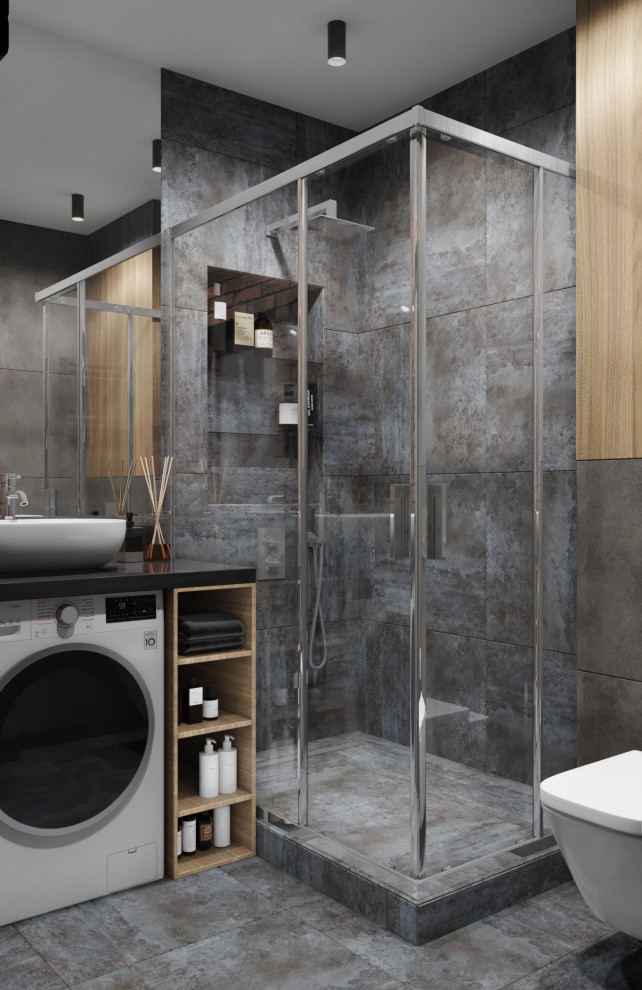 Студия в тёмных тонах для молодого человека