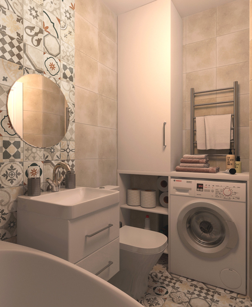 Дизайн прихожей и санузла в новостройке для молодой семьи