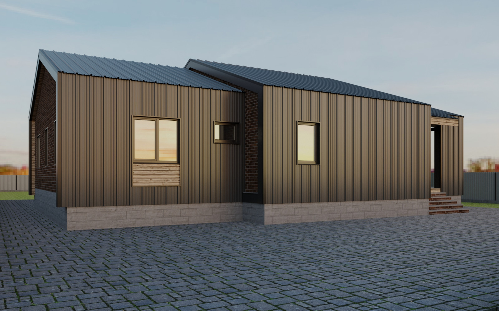 Эскизный проект одноэтажного коттеджа