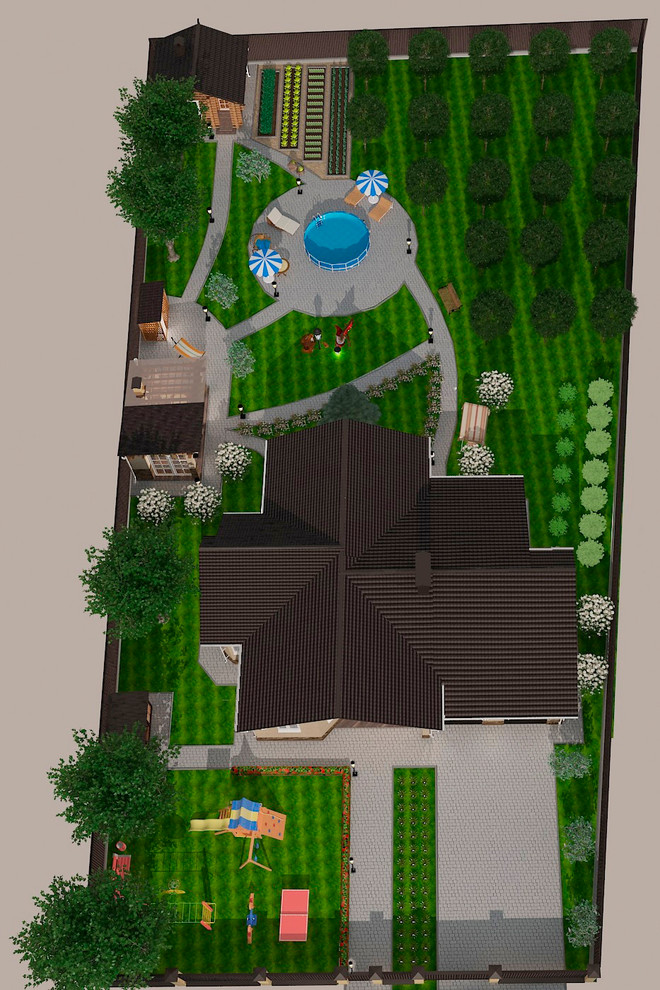 Обложка проекта: Благоустройство территории частного дома.