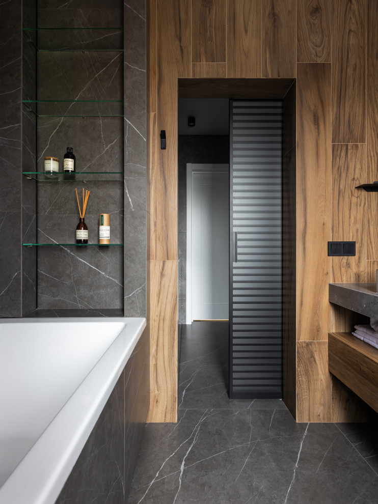 Минималистичная кухня-гостиная