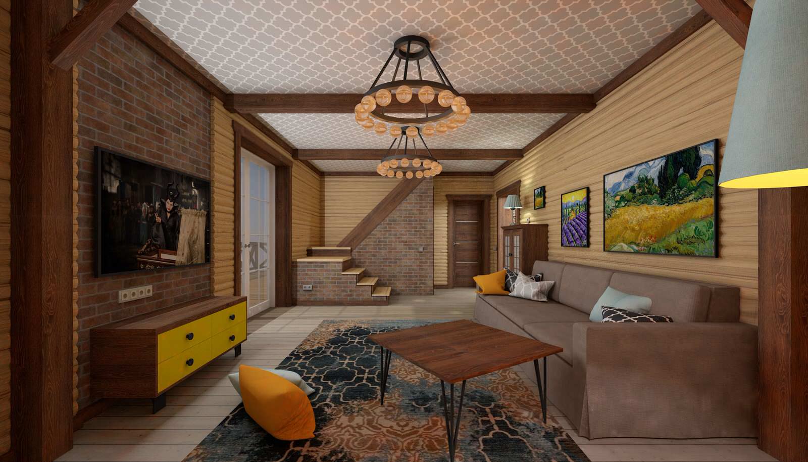 Визуализация гостиной