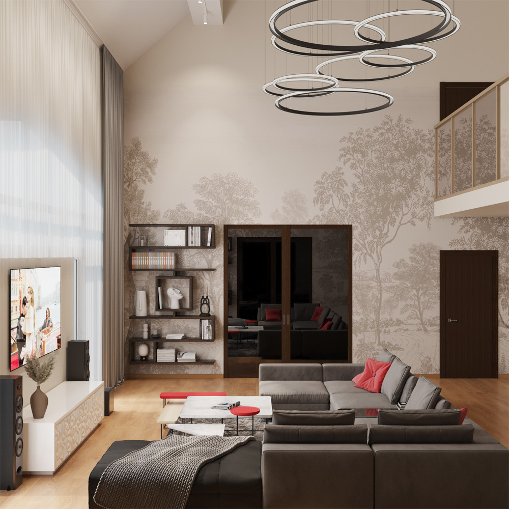 Элегантность гостиной в доме  Юрлово