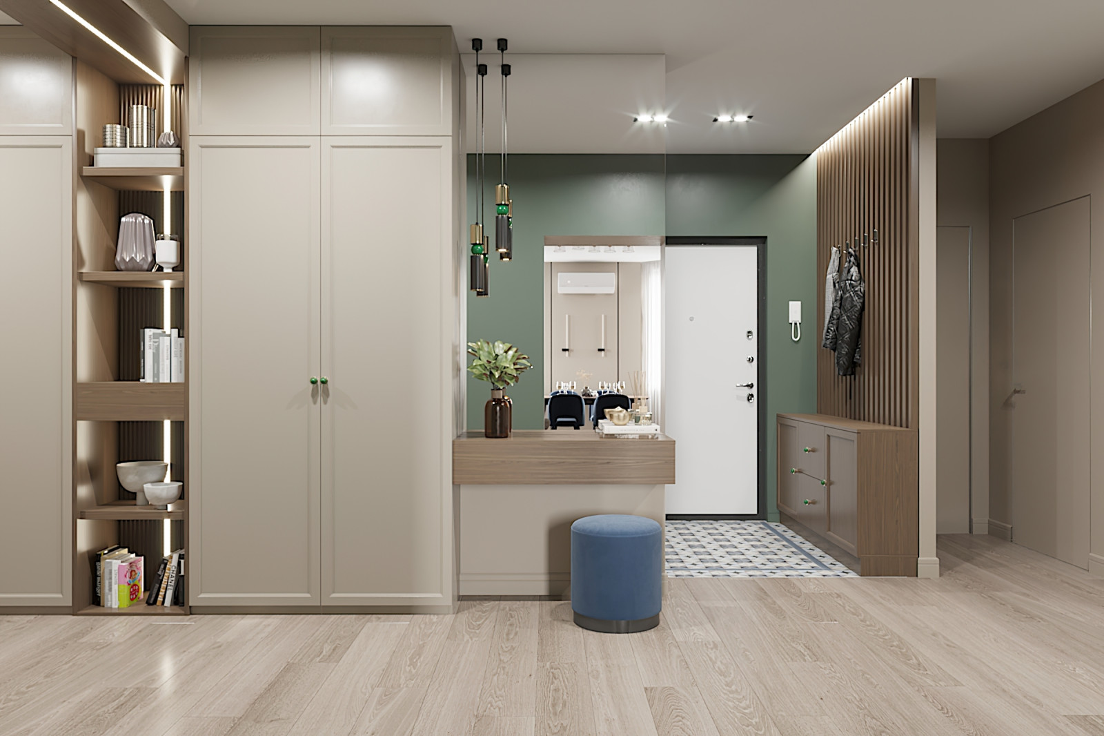 "КВАРТИРА В СИНЕ-ЗЕЛЁНЫХ ТОНАХ"