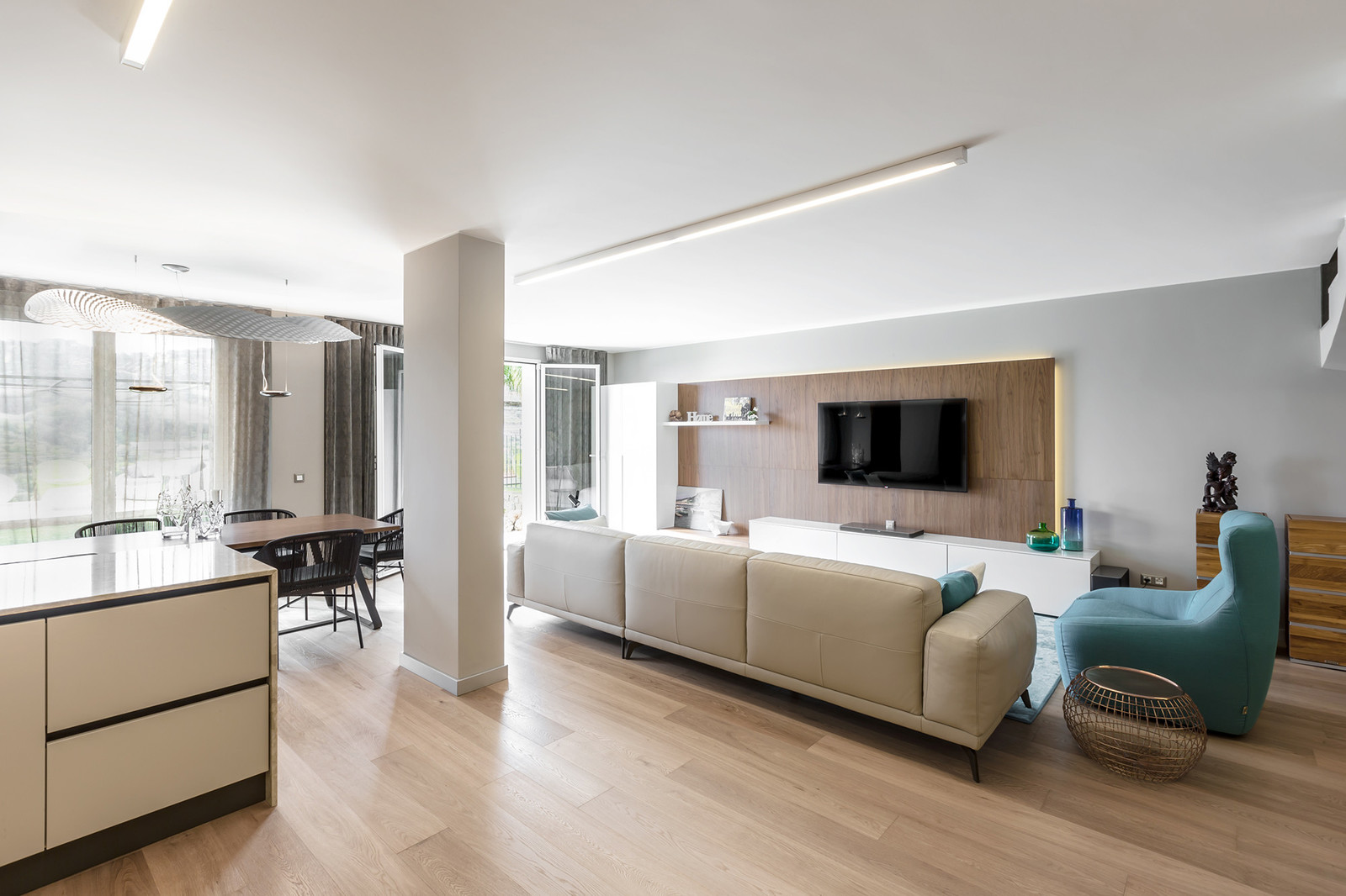 Interior design of a living room in contemporary hous on Cote d'Azur.