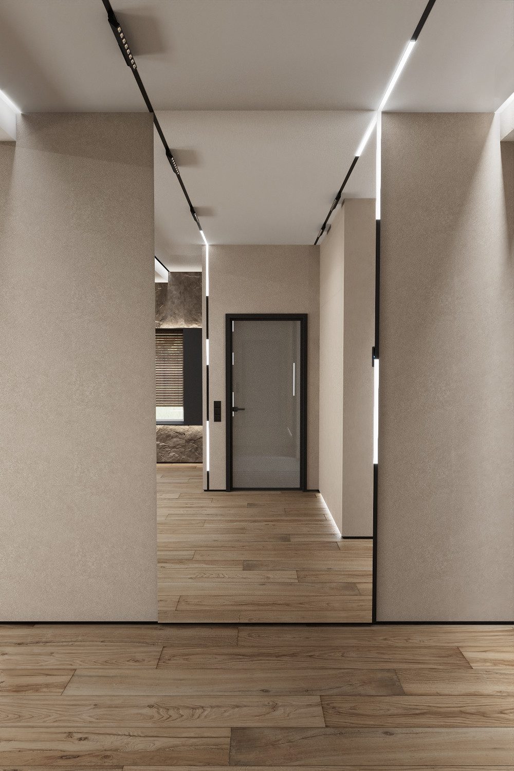 Гостиная, кухня, спальня минимализм