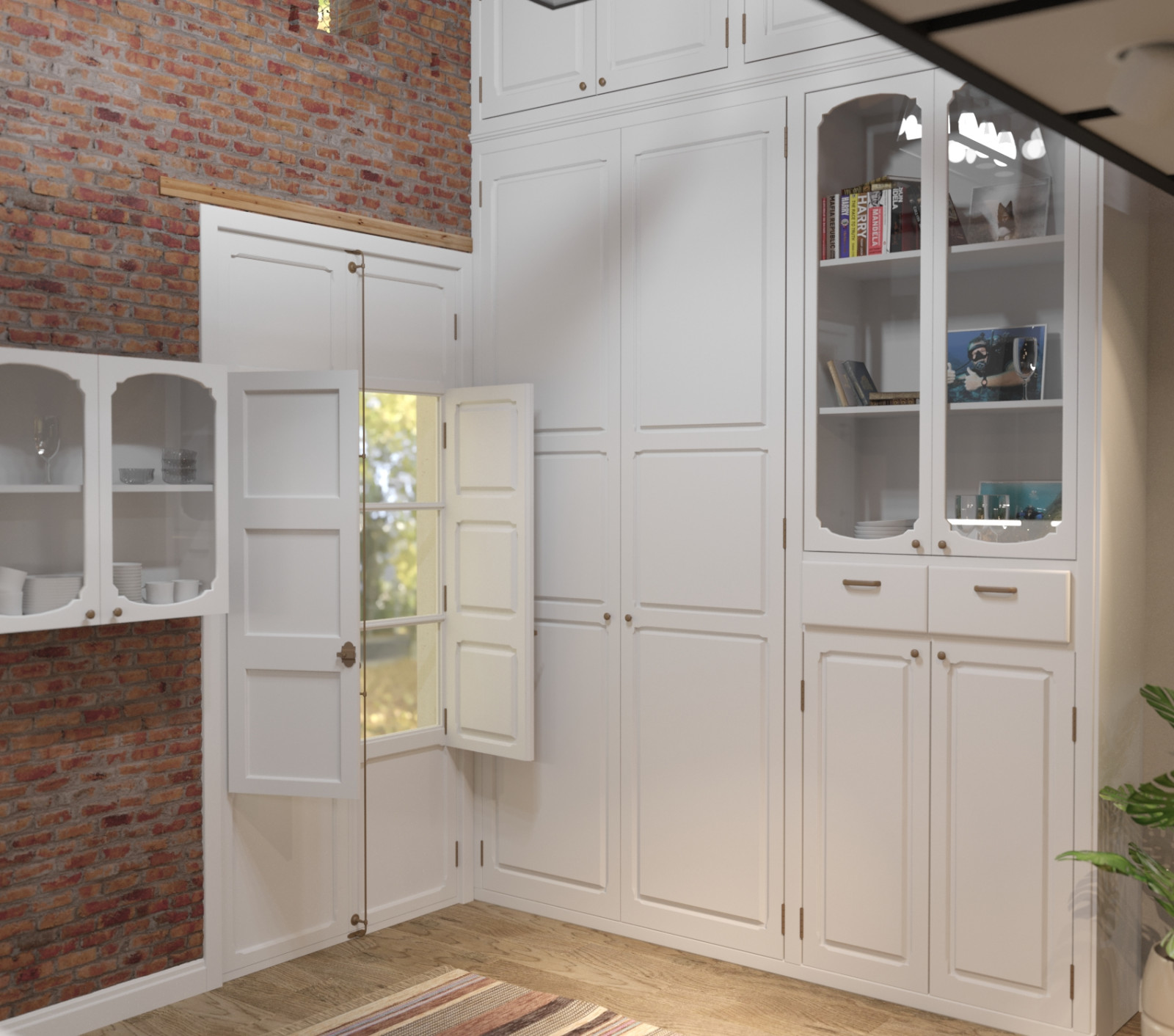 Шкаф и выход на улицу из кухни