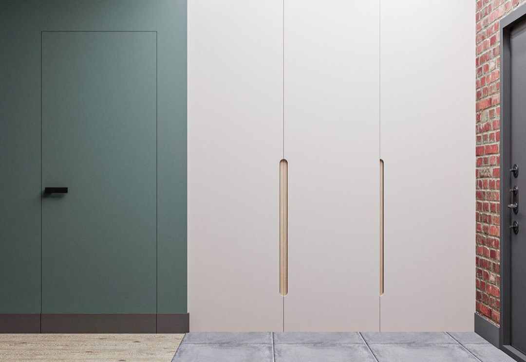 Дизайн-проект прихожей в эко стиле и лофте в квартире во Владивостоке