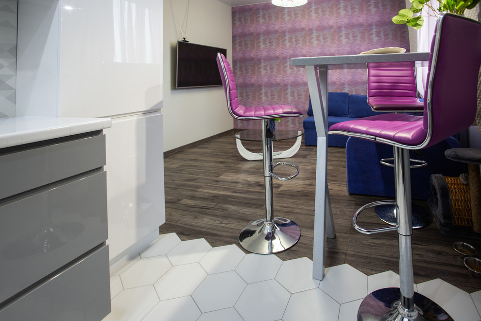 Интерьер однокомнатной квартиры "Фуксия"