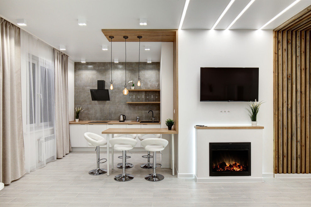 Зона гостиной / кухни