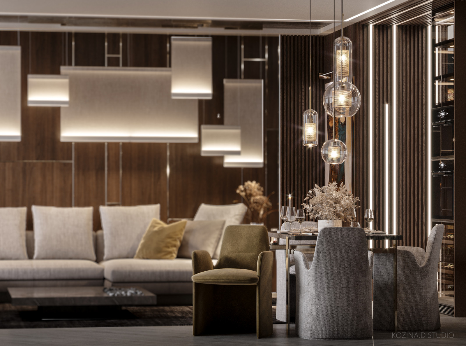 Кухня гостиная из проекта в Санкт-Петербурге