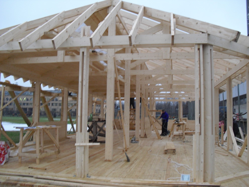 Кровля над бассейном (Фермы ножницы)