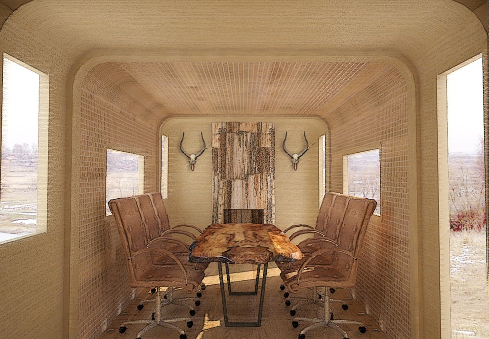 Обложка проекта: Эскиз дизайн-концепта столовой в охотничем "доме на колесах"