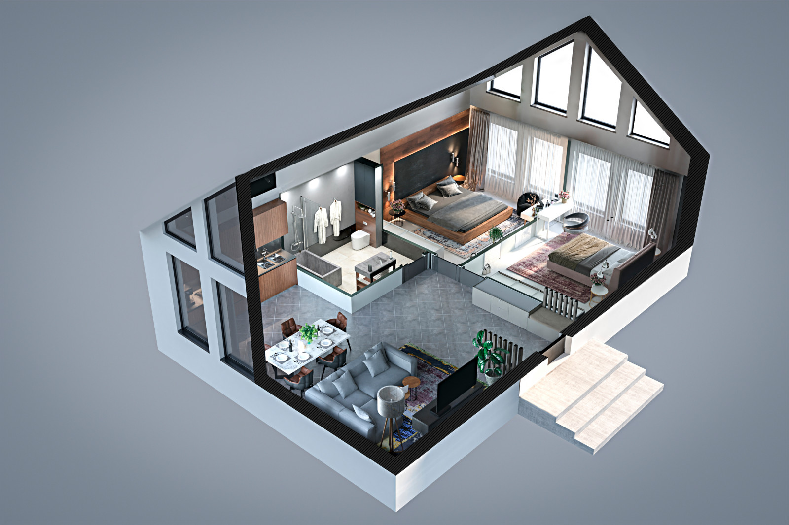 Разработка визуальной концепции шоурума (123 м2) для застройщика в г. Уфа