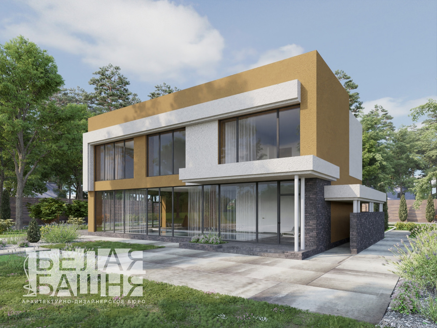 Обложка проекта: Гостевой дом с баней и бассейном общей площадью 237 кв.м.