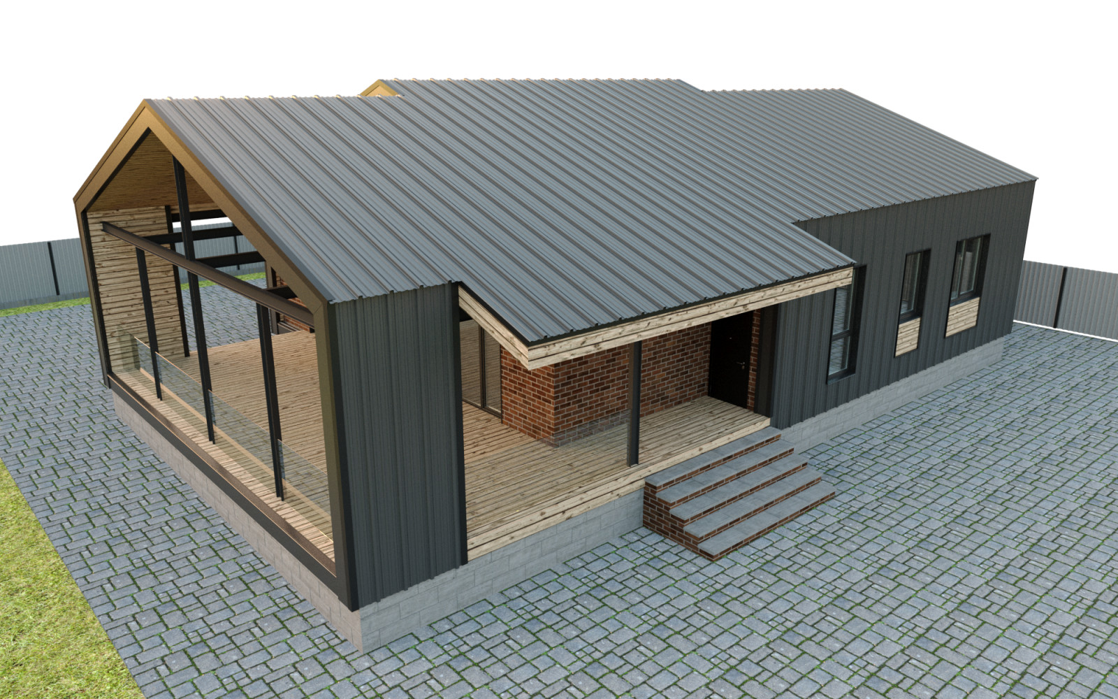 Эскизный проект одноэтажного коттеджа