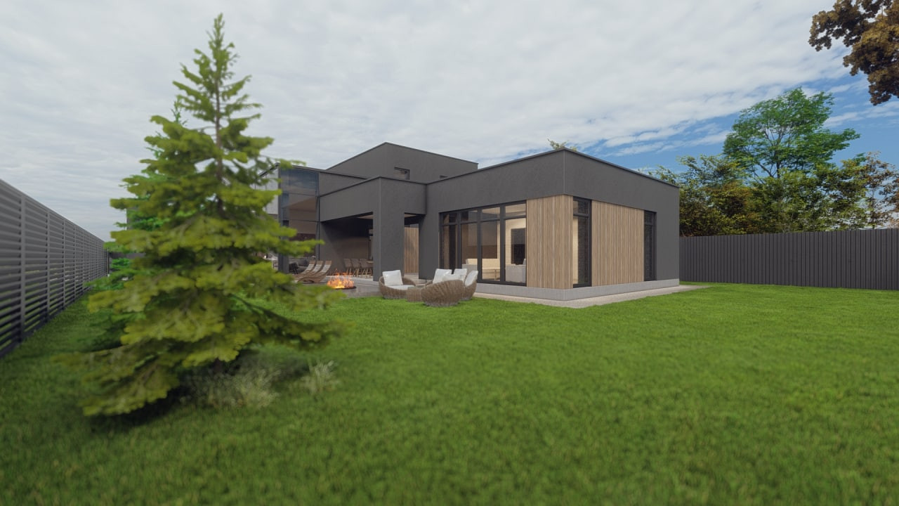 Проект дома с плоскими кровлями