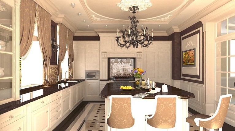 Дизайн проект интерьера роскошного дома в Чулково