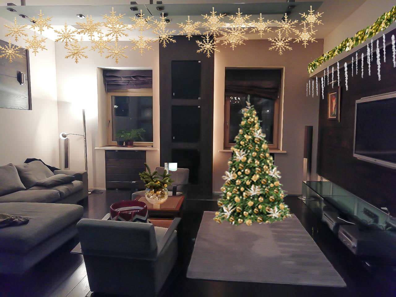 Обложка проекта: Эскизный проект новогоднего оформления квартиры