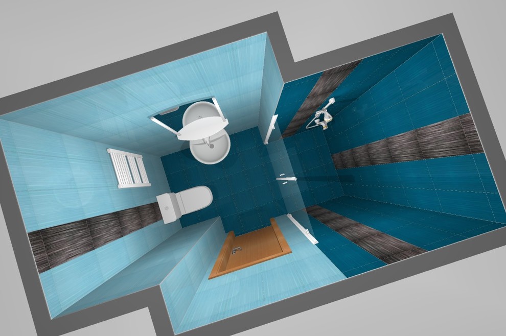 Синяя ванная комната