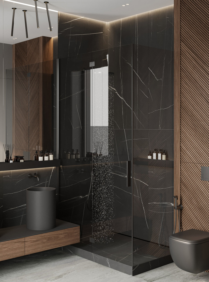 Темный минимализм в коттедже