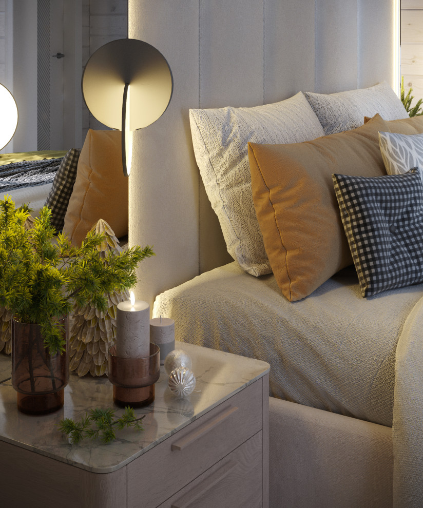 Мастер спальня, дом из бруса в КП Перелески