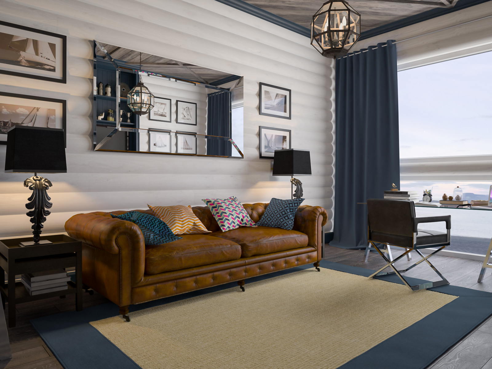 Обложка проекта: Кабинет в срубовом доме