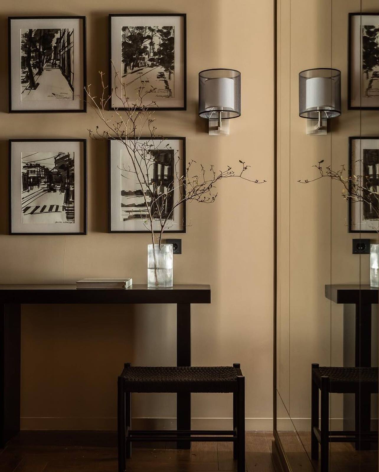 Интерьер квартиры-студии с карамельно-коричневой гаммой