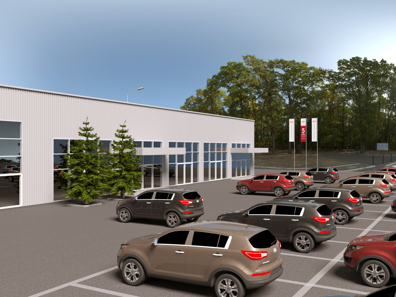 Экстерьер автоцентра KIA "Kmotors" в Алматы