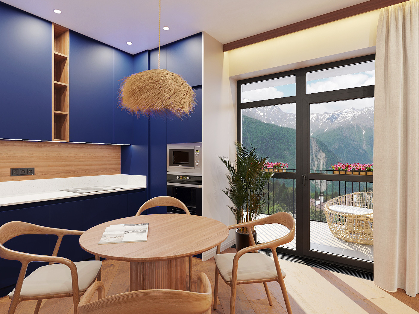 Современная квартира с элементами стиля шале