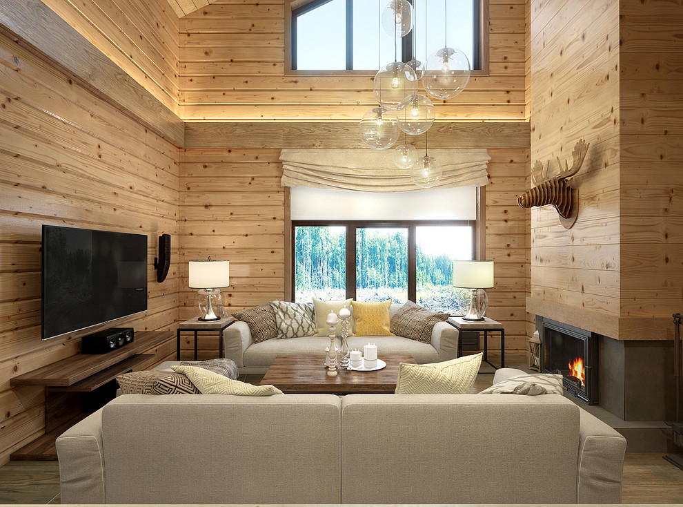 Интерьер дома из бруса